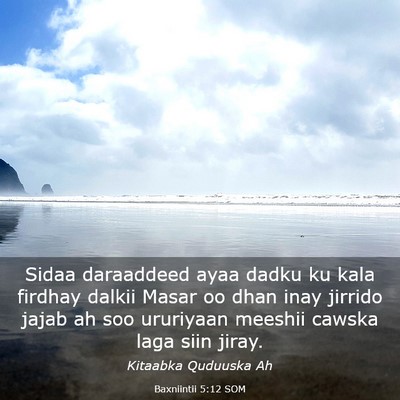 Picture 03 - Baxniintii 5:12 SOM - Sidaa daraaddeed ayaa dadku ku kala firdhay - Bible Verse Picture