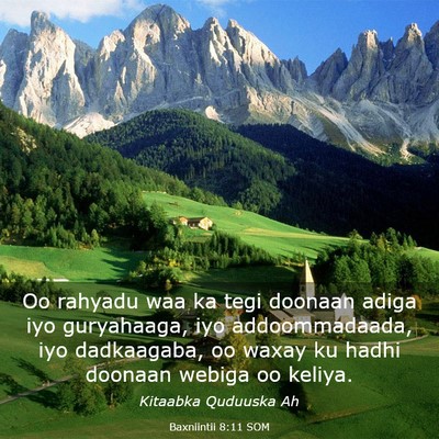 Picture 03 - Baxniintii 8:11 SOM - Oo rahyadu waa ka tegi doonaan adiga iyo - Bible Verse Picture