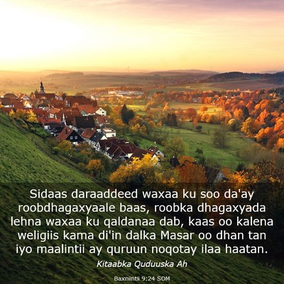 Picture 03 - Baxniintii 9:24 SOM - Sidaas daraaddeed waxaa ku soo da'ay - Bible Verse Picture