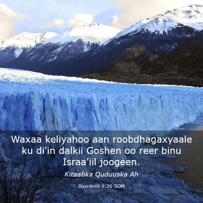 Picture 03 - Baxniintii 9:26 SOM - Waxaa keliyahoo aan roobdhagaxyaale ku di'in - Bible Verse Picture