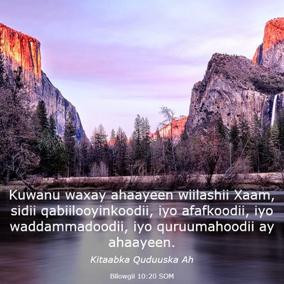 Picture 03 - Bilowgii 10:20 SOM - Kuwanu waxay ahaayeen wiilashii Xaam, sidii - Bible Verse Picture