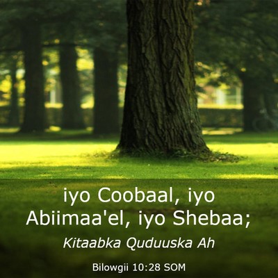 Picture 03 - Bilowgii 10:28 SOM - iyo Coobaal, iyo Abiimaa'el, iyo - Bible Verse Picture