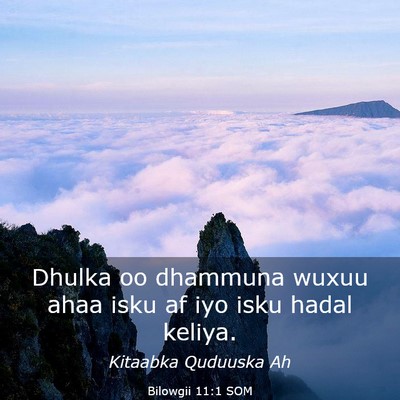 Picture 03 - Bilowgii 11:1 SOM - Dhulka oo dhammuna wuxuu ahaa isku af iyo isku - Bible Verse Picture