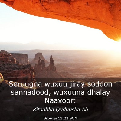 Picture 03 - Bilowgii 11:22 SOM - Seruugna wuxuu jiray soddon sannadood, wuxuuna - Bible Verse Picture