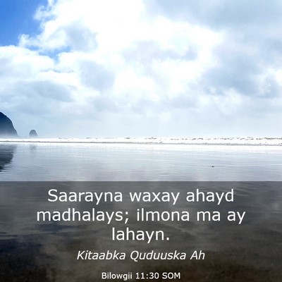 Picture 03 - Bilowgii 11:30 SOM - Saarayna waxay ahayd madhalays; ilmona ma ay - Bible Verse Picture