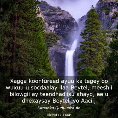 Picture 03 - Bilowgii 13:3 SOM - Xagga koonfureed ayuu ka tegey oo wuxuu u - Bible Verse Picture
