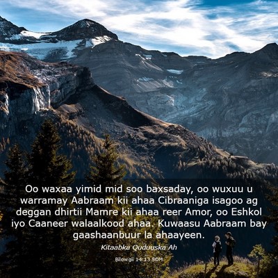 Picture 03 - Bilowgii 14:13 SOM - Oo waxaa yimid mid soo baxsaday, oo wuxuu u - Bible Verse Picture