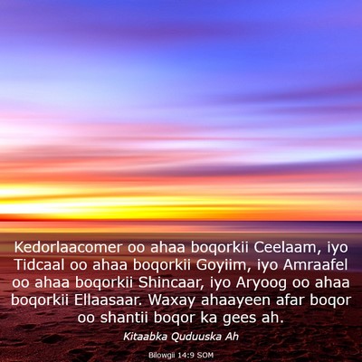 Picture 03 - Bilowgii 14:9 SOM - Kedorlaacomer oo ahaa boqorkii Ceelaam, iyo - Bible Verse Picture