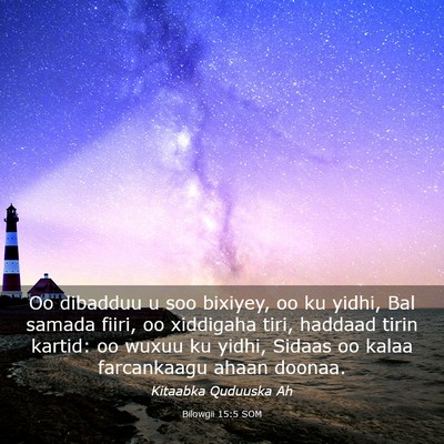 Picture 03 - Bilowgii 15:5 SOM - Oo dibadduu u soo bixiyey, oo ku yidhi, Bal - Bible Verse Picture