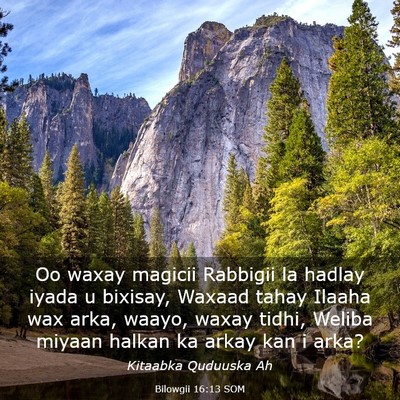 Picture 03 - Bilowgii 16:13 SOM - Oo waxay magicii Rabbigii la hadlay iyada u - Bible Verse Picture