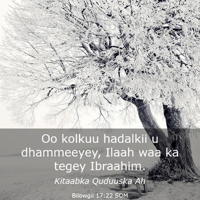Picture 03 - Bilowgii 17:22 SOM - Oo kolkuu hadalkii u dhammeeyey, Ilaah waa ka - Bible Verse Picture