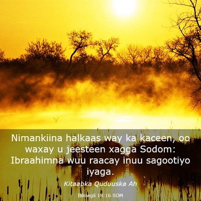 Picture 03 - Bilowgii 18:16 SOM - Nimankiina halkaas way ka kaceen, oo waxay u - Bible Verse Picture