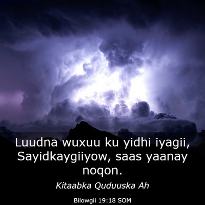 Picture 03 - Bilowgii 19:18 SOM - Luudna wuxuu ku yidhi iyagii, Sayidkaygiiyow, - Bible Verse Picture