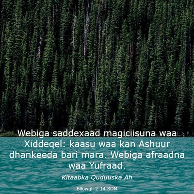 Picture 03 - Bilowgii 2:14 SOM - Webiga saddexaad magiciisuna waa Xiddeqel: kaasu - Bible Verse Picture