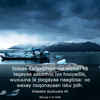 Picture 03 - Bilowgii 2:24 SOM - Sidaas daraaddeed nin wuxuu ka tegayaa aabbihiis - Bible Verse Picture