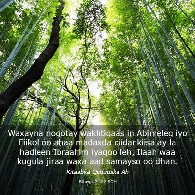 Picture 03 - Bilowgii 21:22 SOM - Waxayna noqotay wakhtigaas in Abimeleg iyo Fiikol - Bible Verse Picture
