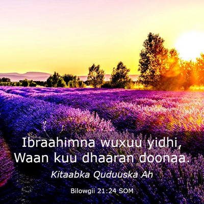 Picture 03 - Bilowgii 21:24 SOM - Ibraahimna wuxuu yidhi, Waan kuu dhaaran - Bible Verse Picture