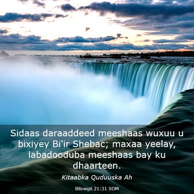 Picture 03 - Bilowgii 21:31 SOM - Sidaas daraaddeed meeshaas wuxuu u bixiyey Bi'ir - Bible Verse Picture