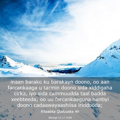 Picture 03 - Bilowgii 22:17 SOM - inaan barako ku barakayn doono, oo aan - Bible Verse Picture
