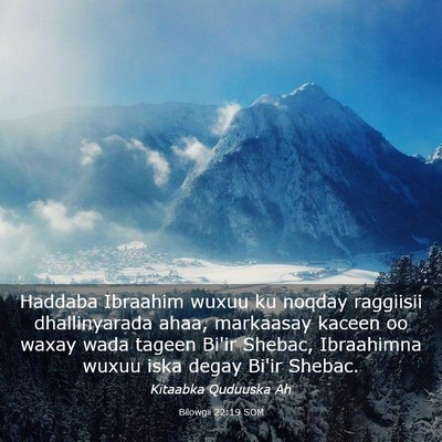 Picture 03 - Bilowgii 22:19 SOM - Haddaba Ibraahim wuxuu ku noqday raggiisii - Bible Verse Picture