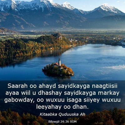Picture 03 - Bilowgii 24:36 SOM - Saarah oo ahayd sayidkayga naagtiisii ayaa wiil u - Bible Verse Picture