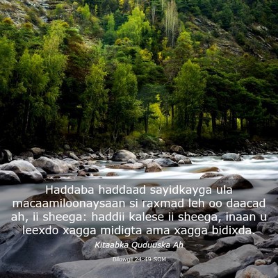 Picture 03 - Bilowgii 24:49 SOM - Haddaba haddaad sayidkayga ula macaamiloonaysaan - Bible Verse Picture