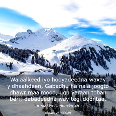 Picture 03 - Bilowgii 24:55 SOM - Walaalkeed iyo hooyadeedna waxay yidhaahdeen, - Bible Verse Picture