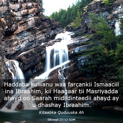 Picture 03 - Bilowgii 25:12 SOM - Haddaba kuwanu waa farcankii Ismaaciil ina - Bible Verse Picture