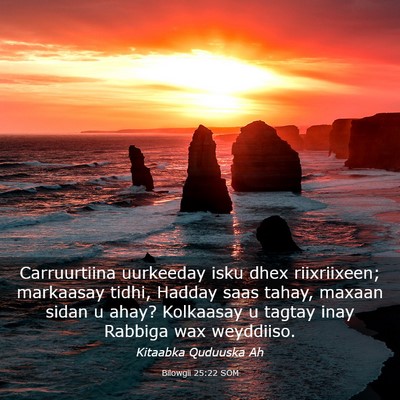 Picture 03 - Bilowgii 25:22 SOM - Carruurtiina uurkeeday isku dhex riixriixeen; - Bible Verse Picture