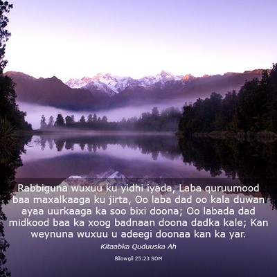 Picture 03 - Bilowgii 25:23 SOM - Rabbiguna wuxuu ku yidhi iyada, Laba quruumood - Bible Verse Picture