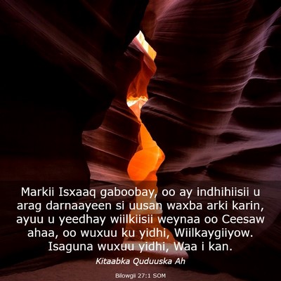 Picture 03 - Bilowgii 27:1 SOM - Markii Isxaaq gaboobay, oo ay indhihiisii u arag - Bible Verse Picture