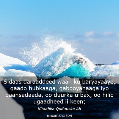 Picture 03 - Bilowgii 27:3 SOM - Sidaas daraaddeed waan ku baryayaaye, qaado - Bible Verse Picture