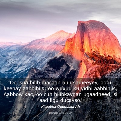 Picture 03 - Bilowgii 27:31 SOM - Oo isna hilib macaan buu sameeyey, oo u keenay - Bible Verse Picture