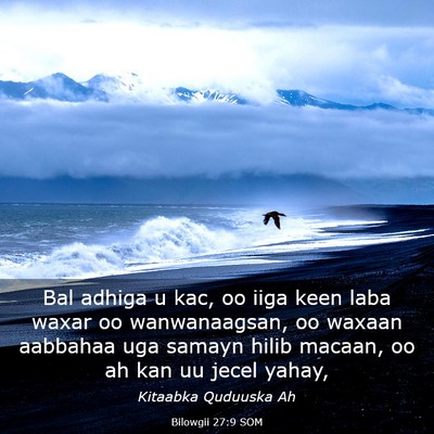 Picture 03 - Bilowgii 27:9 SOM - Bal adhiga u kac, oo iiga keen laba waxar oo - Bible Verse Picture
