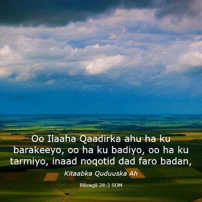 Picture 03 - Bilowgii 28:3 SOM - Oo Ilaaha Qaadirka ahu ha ku barakeeyo, oo ha ku - Bible Verse Picture