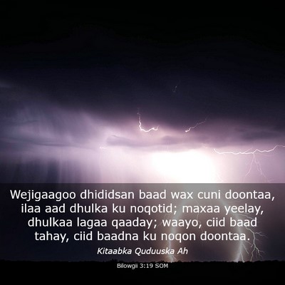 Picture 03 - Bilowgii 3:19 SOM - Wejigaagoo dhididsan baad wax cuni doontaa, ilaa - Bible Verse Picture
