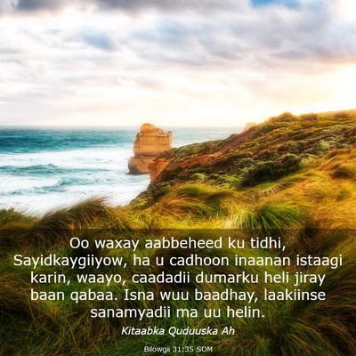 Picture 03 - Bilowgii 31:35 SOM - Oo waxay aabbeheed ku tidhi, Sayidkaygiiyow, ha u - Bible Verse Picture