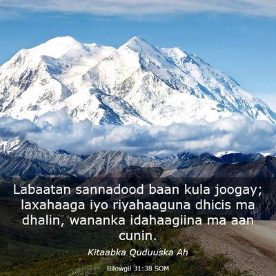 Picture 03 - Bilowgii 31:38 SOM - Labaatan sannadood baan kula joogay; laxahaaga - Bible Verse Picture