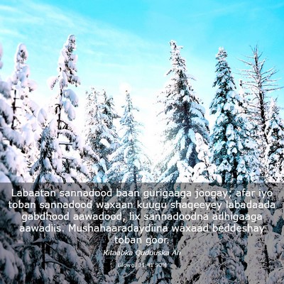 Picture 03 - Bilowgii 31:41 SOM - Labaatan sannadood baan gurigaaga joogay; afar - Bible Verse Picture