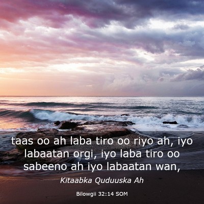 Picture 03 - Bilowgii 32:14 SOM - taas oo ah laba tiro oo riyo ah, iyo labaatan - Bible Verse Picture