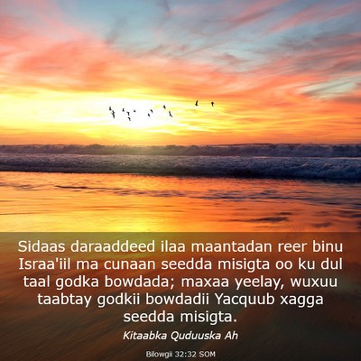 Picture 03 - Bilowgii 32:32 SOM - Sidaas daraaddeed ilaa maantadan reer binu - Bible Verse Picture