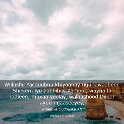 Picture 03 - Bilowgii 34:13 SOM - Wiilashii Yacquubna khiyaanay ugu jawaabeen - Bible Verse Picture