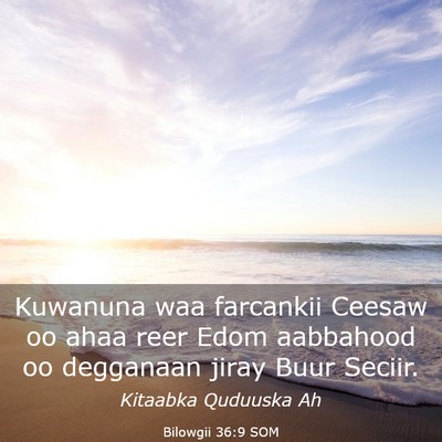 Picture 03 - Bilowgii 36:9 SOM - Kuwanuna waa farcankii Ceesaw oo ahaa reer Edom - Bible Verse Picture