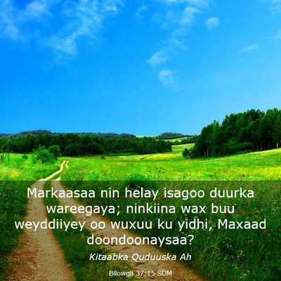 Picture 03 - Bilowgii 37:15 SOM - Markaasaa nin helay isagoo duurka wareegaya; - Bible Verse Picture