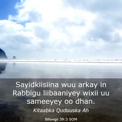 Picture 03 - Bilowgii 39:3 SOM - Sayidkiisiina wuu arkay in Rabbigu liibaaniyey - Bible Verse Picture
