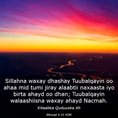 Picture 03 - Bilowgii 4:22 SOM - Sillahna waxay dhashay Tuubalqayin oo ahaa mid - Bible Verse Picture