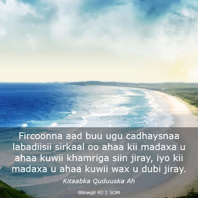 Picture 03 - Bilowgii 40:2 SOM - Fircoonna aad buu ugu cadhaysnaa labadiisii - Bible Verse Picture