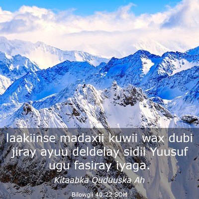 Picture 03 - Bilowgii 40:22 SOM - laakiinse madaxii kuwii wax dubi jiray ayuu - Bible Verse Picture