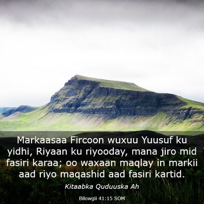 Picture 03 - Bilowgii 41:15 SOM - Markaasaa Fircoon wuxuu Yuusuf ku yidhi, Riyaan - Bible Verse Picture