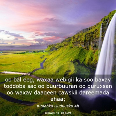 Picture 03 - Bilowgii 41:18 SOM - oo bal eeg, waxaa webigii ka soo baxay toddoba - Bible Verse Picture